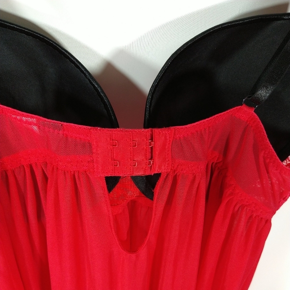 Womens Babydoll Lingerie Size Large Red Dreamgirl - Picture 8 of 11